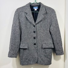    Final Sale  Vtg. Pendleton Women's Gray Black White Tweed Wool Blazer Size 8