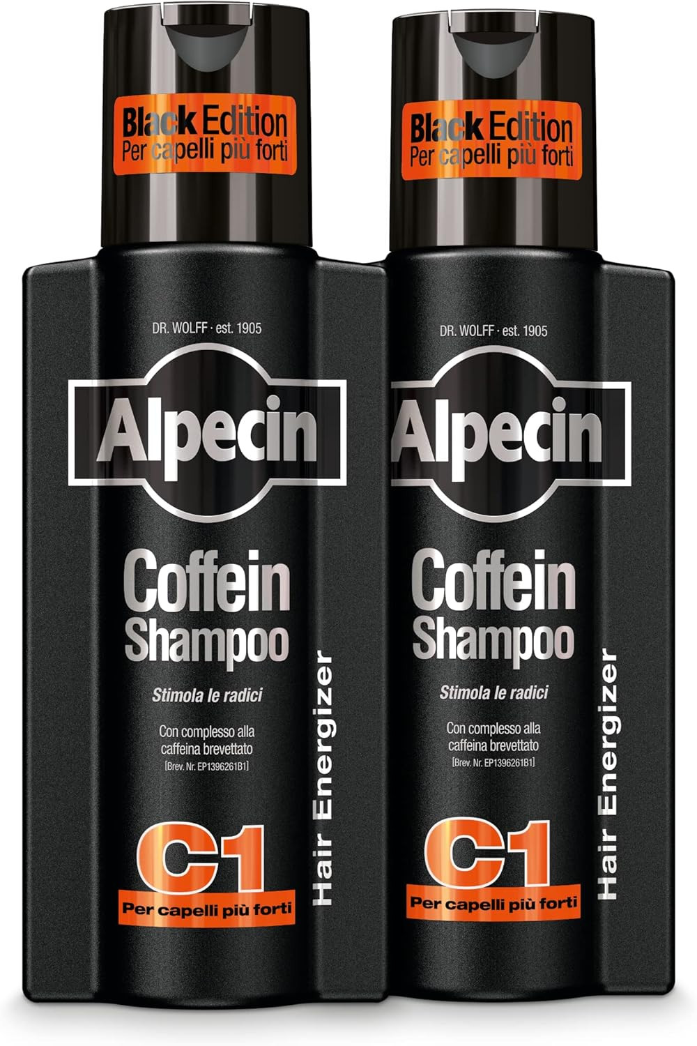 Alpecin C1 Black Edition 2x250ml | Energia Massima per i tuoi Capelli