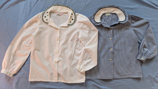 Blusa Bonpoint Cyrillus Paris Azul Blanco Bordado Trébol Niña 12 Cuadros Usada en Excelente Condición