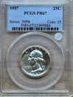 1957 SILVER QUARTER PCGS PR67