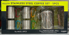 AlpineMountain Gear Stainless Steel Coffee Set 5PCS 9 Cup Percolator AMG9PERCSET