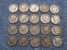 20 SILVER MERCURY DIMES WITH DATES lot 304