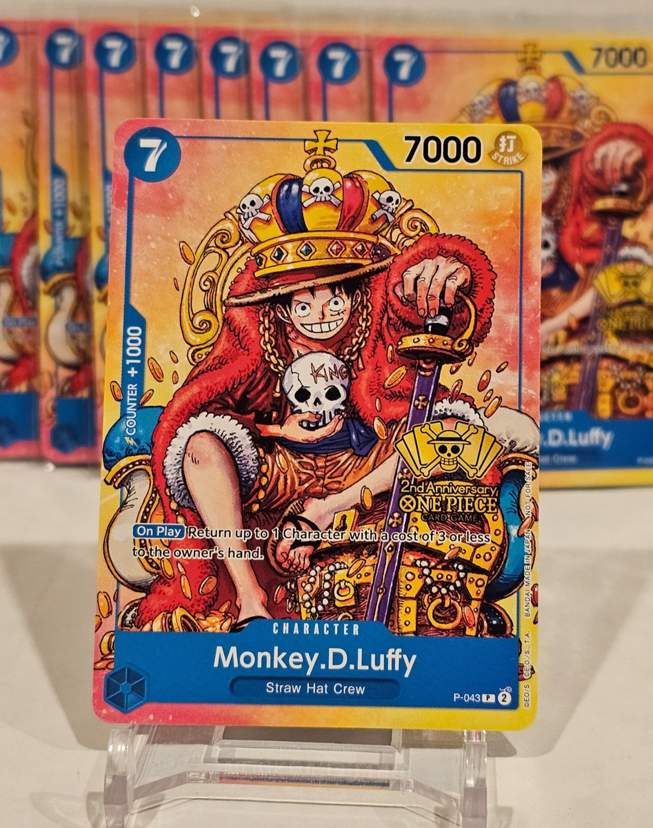 One Piece TCG - Monkey.D.Luffy P-043 (2nd Anniversary Stamped