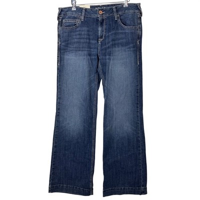 Ariat Goldie Wide Leg Trouser Jeans NEW Womens 32 Mid Rise 32R Cowgirl Western