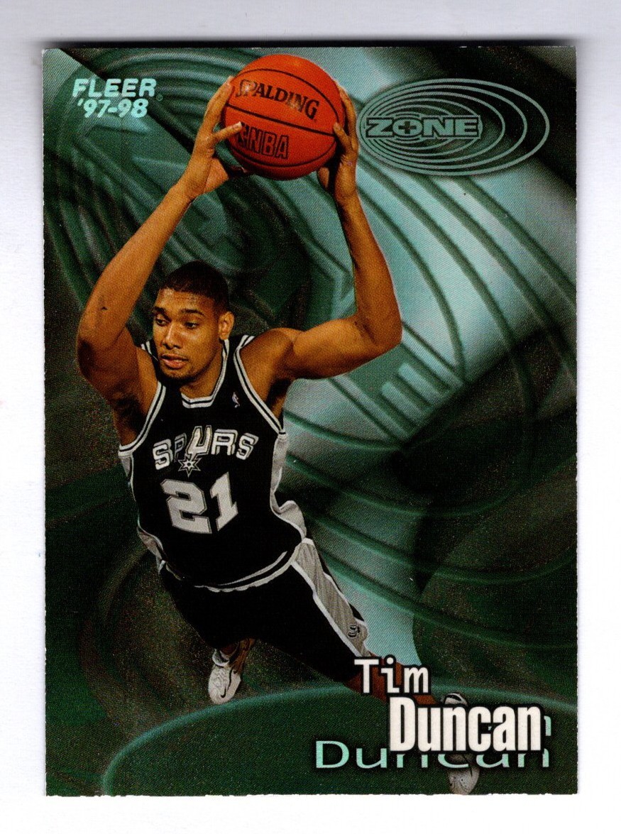 1997-98 Fleer Zone #4 Tim Duncan San Antonio Spurs HOF RC