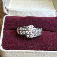 925 sterling silver Cubic Zirconia Ring/3-7mm Tapered Band-Size 10.5/6 Grams