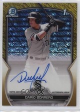 2023 Bowman Chrome Prospect Gold Shimmer Refractor /50 Dario Borrero Auto 04cw