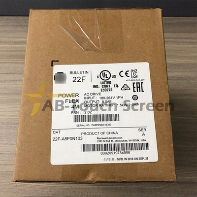 22F-A8P0N103 AB POWER FLEX 4M AC DRIVE 180-264V 8.0A 1.5KW 2.0HP NEW IN BOX