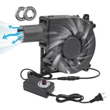 ALMOCN 120mm Blower Fan 12V BBQ with AC Plug 110V Large, Black