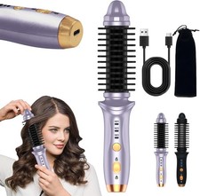 Cordless Hot Brush for Short Hair - Heated Round Curler & Thermal Curling Iron 