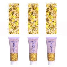Face Body Glitter Gel 3pc Gold Chunky Hair Face Sparkles Festivals Makeup