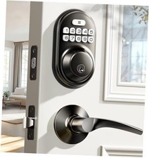 Keyless Entry Door Lock with 2 Lever Handles - Electronic Keypad Matte Black