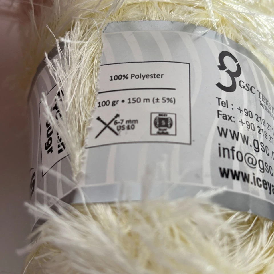 Ice Yarns Eyelash Cream Yarn Skein Bulky Knitting Crochet Polyester150 m 100gr - Image 3 of 4