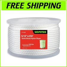 High Strength 250ft 5/16 Inch Nylon Solid Braid Rope - Perfect for DIY Projects