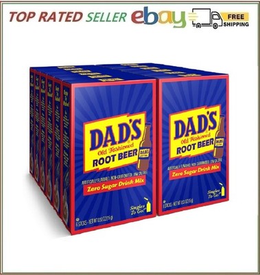 Dads Old Fashioned Root Beer Singles to Go Sugar Free Powder Drink Mix 12 Boxes