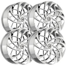 Set Of 4 Azara Aza-540 18x8 5x4.55x120 35mm Nano Chrome Wheels Rims