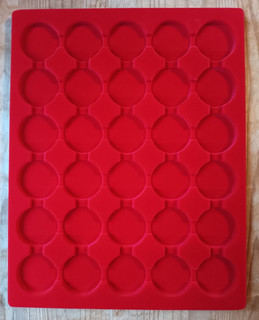 LINDNER Velourseinlage Veloureinlage rot Münzbox Einlage f. Kapseln 2537 #12
