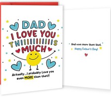Father's Day Card for Dad, Cute Fathers Day Decoration Gifts from Kid Son Daught