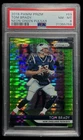 2018 panini prizm #69 tom brady; neon green pulsar SP prizms insert PSA 8