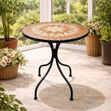 Dekorativer Mosaik Tisch Mosaiktisch Gartentisch Gartenmöbel Bistrotisch 60x70cm