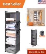 Durable Space-Saving 5-Tier Hanging Shelf with Pockets for Clothes Storage