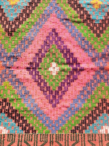 Vintage Handmade Cotton/Wool Kilim Rug from Manisa Turkey - 297 cm x 199 cm