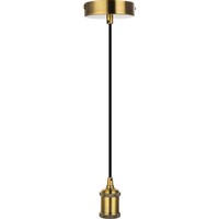 Vintage Pendelleuchte E27, IP20, Textilkabel 1,5M , Bronze