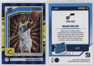 2024-25 Panini Donruss Rated Holo Blue Laser /49 Isaiah Collier #237 Rookie RC