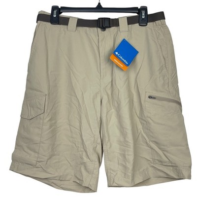 NEW Columbia Silver Ridge Cargo Shorts Mens 34 UPF 50 Fossil Tan 10'' inseam