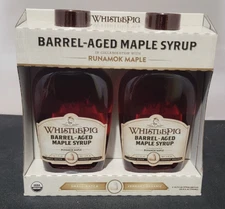 Runamok Maple Whistle Pig Barrel Aged Maple Syrup 2 Pack 375 ML Bottles Kosher