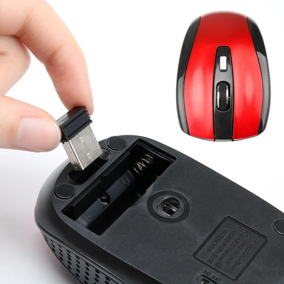 2.4GHz Wireless Optical Mouse Mice & USB Receiver For PC Laptop Computer DPI USA - Image 4 of 4