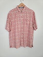 Tommy Bahama Shirt Mens XL Silk Aloha Camp Button Up Pink Beach S/S