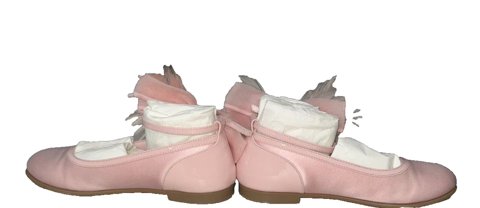 Christian Louboutin Girls 11.5 (29)  Anemonia Satin Ballet Flats Formal Holiday - Image 2 of 4