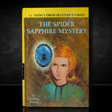 45 The Spider Sapphire Mystery Nancy Drew Mystery 1968 (yb-white-endpages)