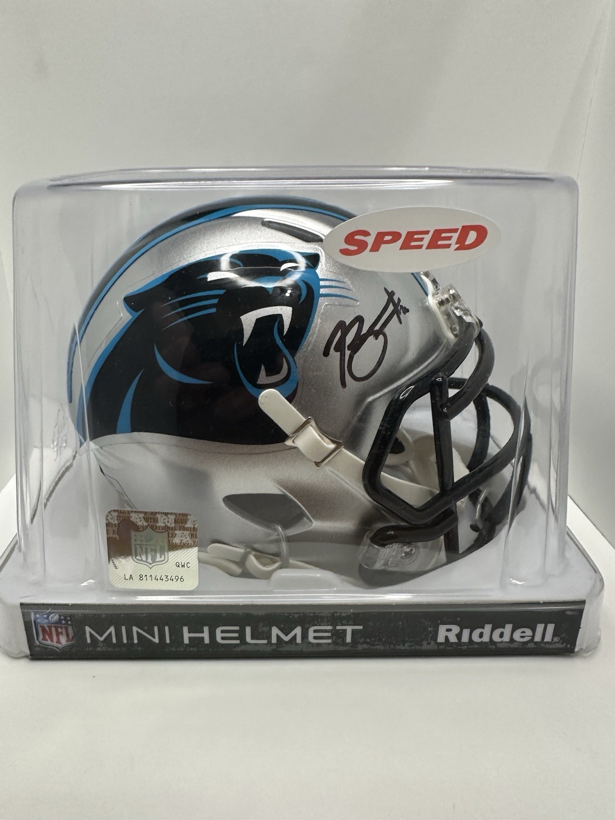 Bryce Young Autographed Signed Carolina Panthers 2023 Fanatics Under Wraps NFL Draft Rookie Mini-Helmet 