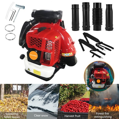 #ad 80CC 2 Stroke Backpack Leaf Blower 900CFM 2.3L Tank Gas Powered Snow Blower $199.97