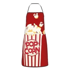 Waterproof Apron with Pockets Unisex Women Men Chef Aprons Bib One Size Red