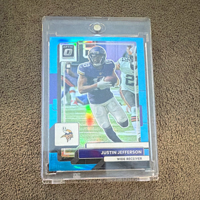 2022 Panini Donruss Optic Justin Jefferson Vikings #129 Aqua Prizm /299