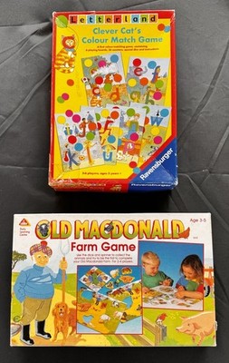 Vintage Lernspiele Konvolut: Letterland & Old MacDonald Farm Game (ELC)