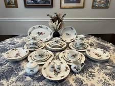 Victorian Rose Lynn’s China Dinnerware Set for 7 plus Serving Pieces