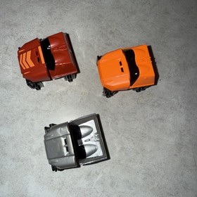 Lot of 3 K'NEX KNEX Micro Roller Coaster Cars Orange Red Silver Works