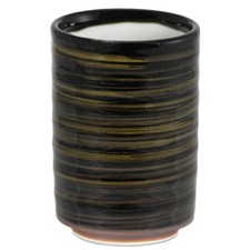 Japanese Yunomi Sushi Tea Cup 3.75" H Porcelain Spruce Brown Made in Japan