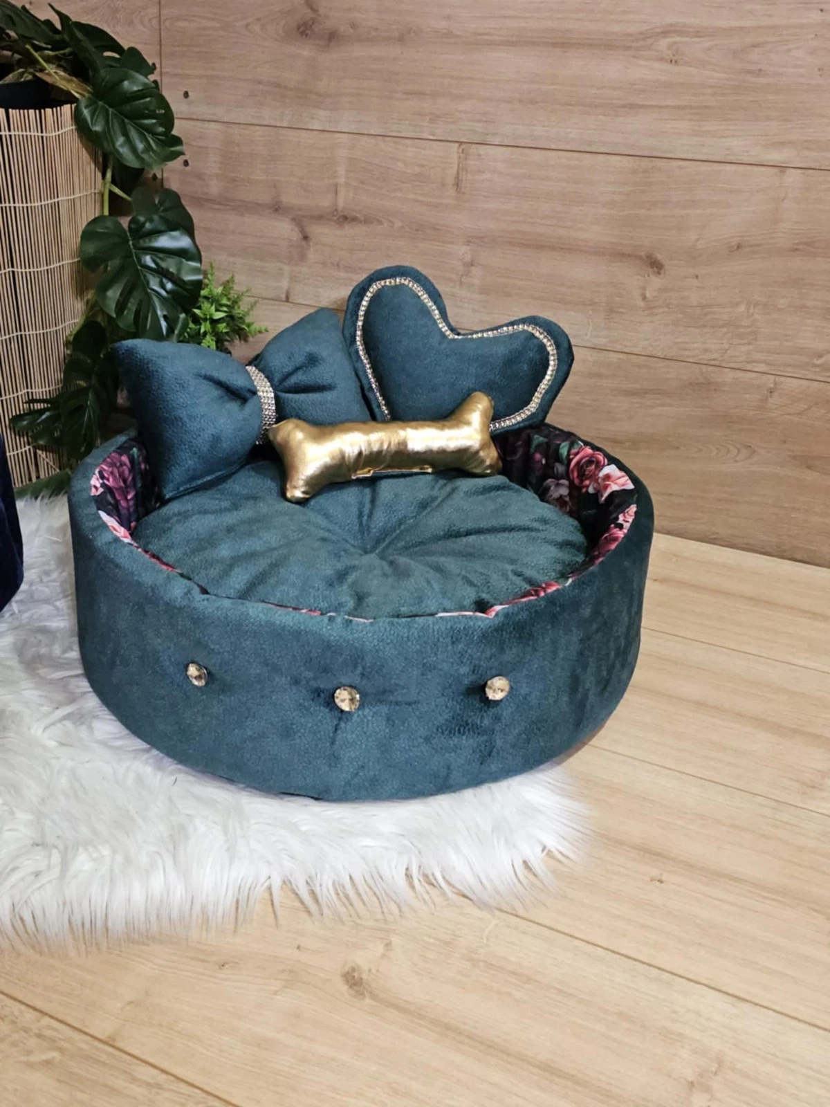 Round Pet Bed Small pink glamour