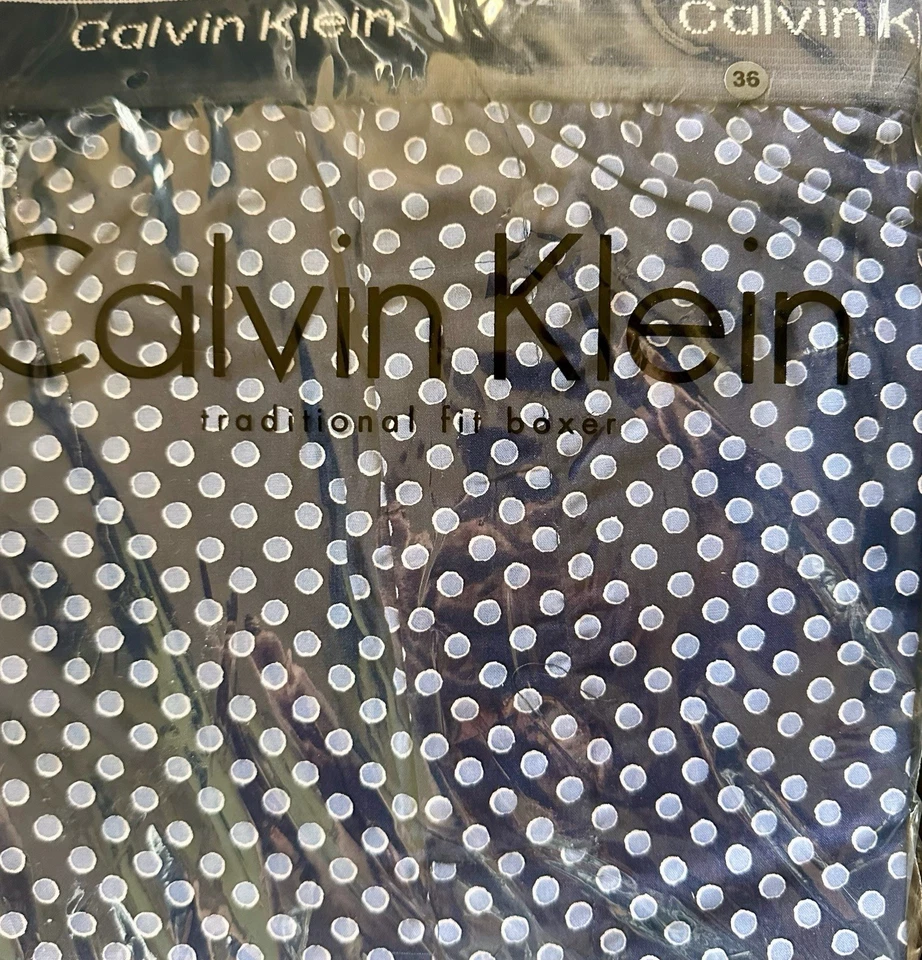 Para hombres Calvin Klein Calce Tradicional Boxer Cintura 36 Lunares Azules De Colección 1994 Foto 3 de 4