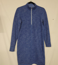 Tommy Bahama Flip Side Reversible Half Zip Sweatshirt Dress S/M Blue/Light blue