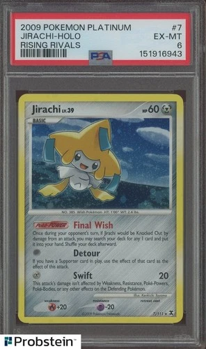 2009 Pokemon Platinum Rising Rivals #7 Jirachi Holo PSA 6 EX-MT