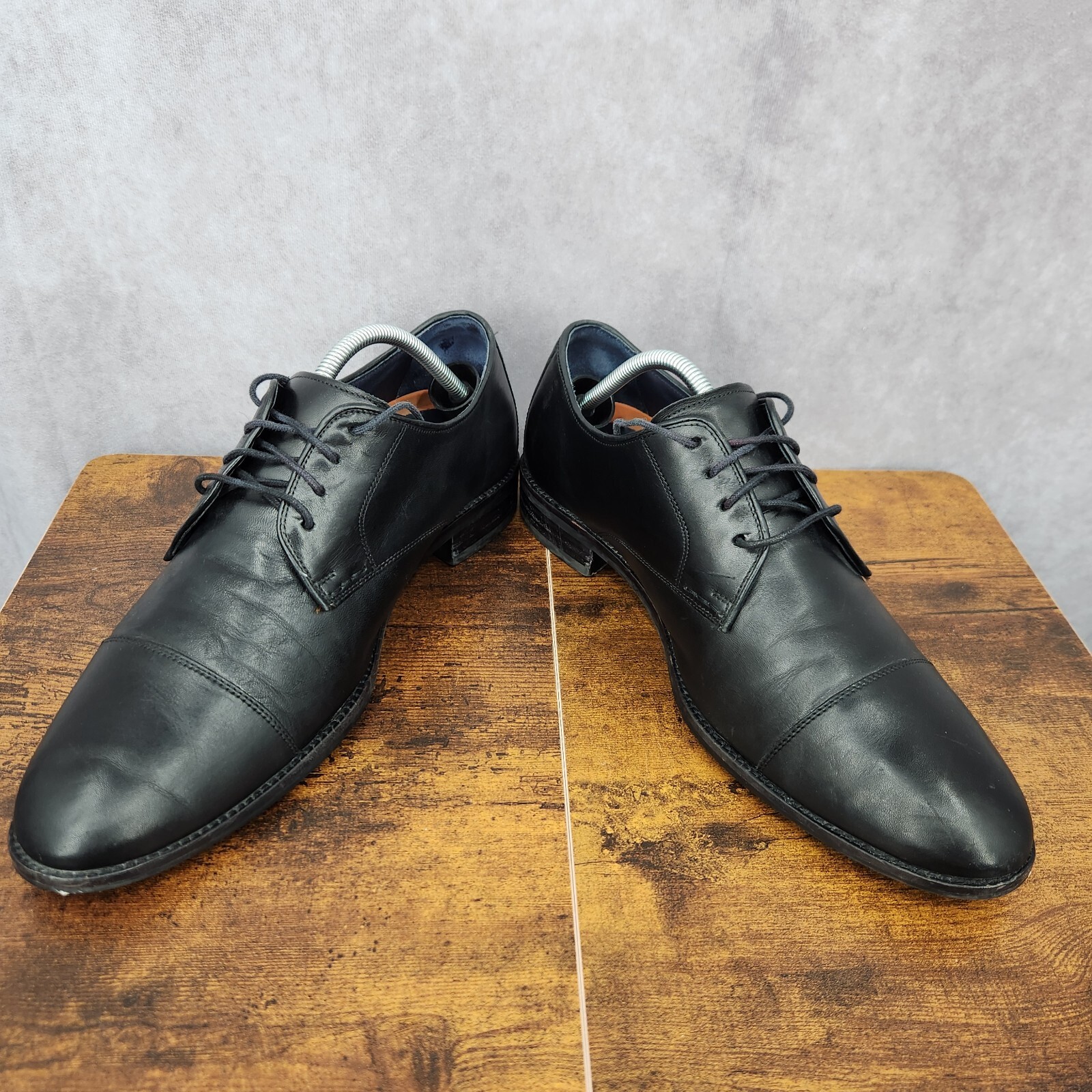 SAOLA Scarpe Cole Haan Grand.Os Lenox Hill Derby Uomo 10 M Pelle Nera Punta a Cappuccio Oxford