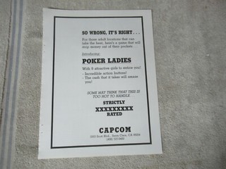 Original ad  11- 8.5''  poker ladies capcom  ARCADE GAME FLYER    