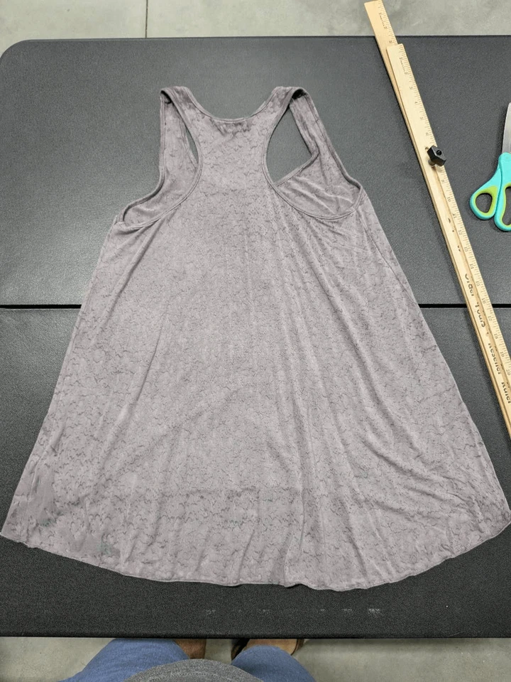Tryst Gray Hi-Lo Racerback Sleeveless Button Front Top Women's Size Small - Image 2 of 4