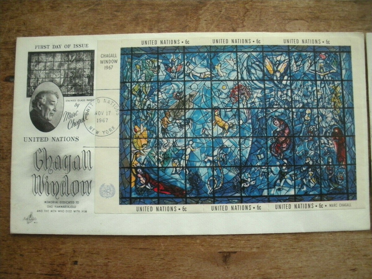 Marc Chagall Window two stamps 1967 United Nations FDC | eBay